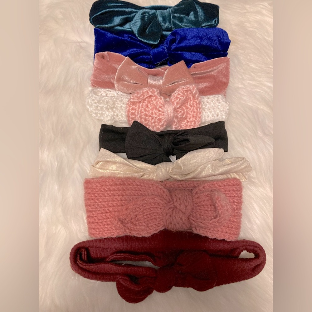 Set of 8 fall/winter colored headbands